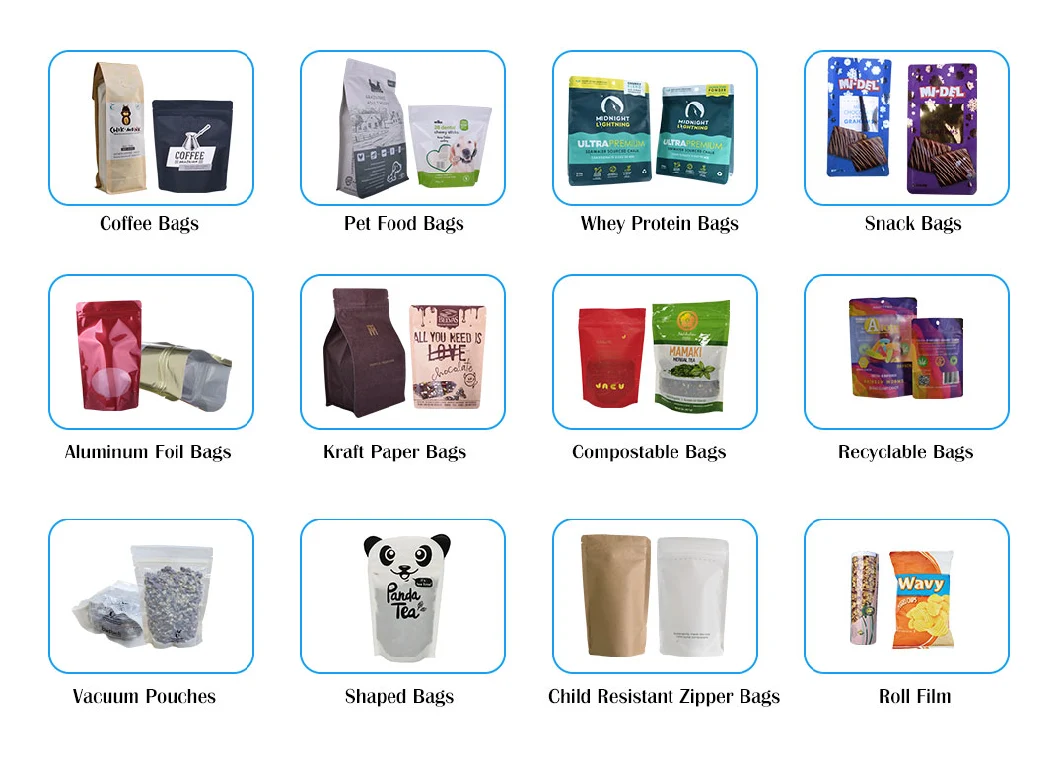 Compostable Custom Zipper Food Snack Nut Stand up Pouches Packaging Zip Lock Coffee Tea Kraft Paper Doypack Biodegradabale Bags with Window