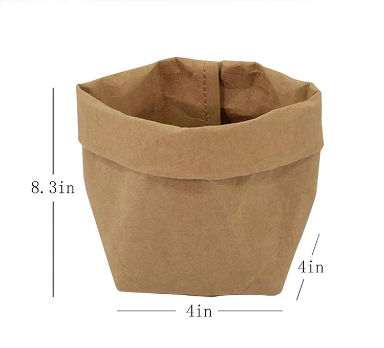 Factory Direct Sale Washable Kraft Paper Bag Wholesale Eco-Friendly Stock Kraft Paper Washable Paper Plant Pot Flower Pot Bag