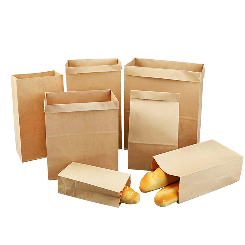 Food Grade Custom Printed Greaseproof Sandwich Hot Dog Packaging Brown or White Kraft Paper Bag