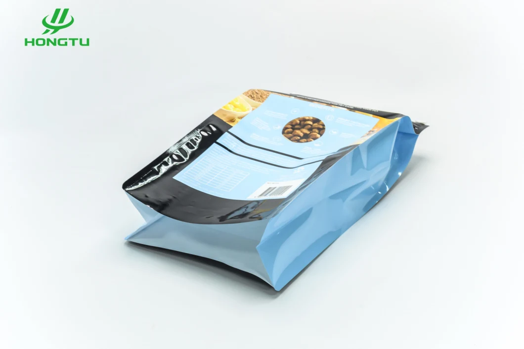 Customized Size Colors Pet Dog Food Cat Food Bag with Zipper Eight-Side Seal Food Packaging Bag