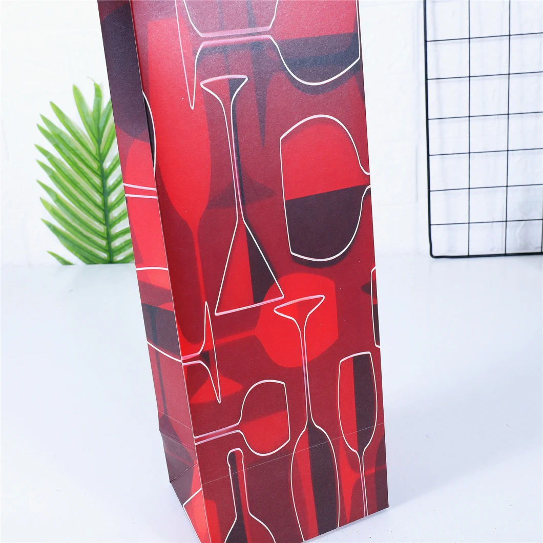 Wholesale Colorful Red Wine and Cup Paper Gift Bag