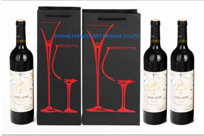 Red Wine Paper Bags Paper Shopping Bag for Red Wine Gift Packaging Wholesale Good Price